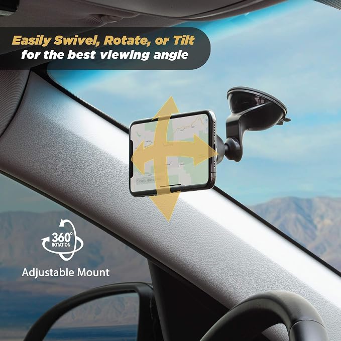 MMWSM-2PKXCES0 MagicMount Select Magnetic Car Phone Holder Mount for iPhone and Android - 2 Pack - Secure Magnetic Cell Phone Mount for Car Window or Dash - Universal 360° Adjustable Head
