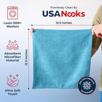 Microfiber Cleaning Cloth - Turq - 24Pcs (12.5x12.5 inch) High Performance - 1200 Washes, Ultra Absorbent Car Towel Traps Grime & Liquid for Streak-Free Mirror Shine - car Washing Cloth