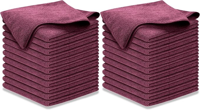 Premium 300GSM Microfiber Cleaning Cloth - 12.5"x12.5" High Performance - 1200 Washes, Ultra Absorbent Microfiber Towels for Cars Undercarriage, Rims & Engine Bay Cleaning - Microfiber Cloth