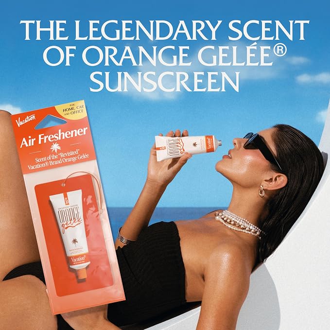 Car Air Freshener, Pack of 3 - Hanging Air Freshener for Car, Home and Office, Orange Gelée French Riviera Signature Scent, Long-Lasting Deodorizer