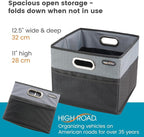 CargoCube Car Storage Bin - Leakproof Car Trunk Storage Organizer with Metal Handles and Front Mesh Pocket (Square)