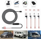 Dash Cam Hardwire Kit, 16.4ft/5M Type C USB Hardwire Kit 12V-24V to 5V with Low Voltage Protection Car Dash Camera Charger Power Cord, Enables Parking Mode, Supply All USB Type-C Dash Camera