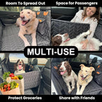 Boops & Floofs Back Seat Extender for Dogs — Converts to Half Seat for Passengers, Hard Non-Slip Bottom, 400lb Support, Waterproof Hammock, Car SUV Truck