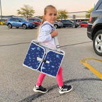 Kids Travel Tray for Toddler Car Seat, Road Trip Essential Lap Tray | Toddler Gift for Boy Activities with Dry Erase Board, iPad Holder Stand, Cooler Cup Holder & Adjustable Strap, Dark Blue