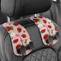 Purse Holder for Car, 2 Pack Heavy Duty Purse Hanger for Car, PU Leather Car Seat Hooks for Purses and Bags, Cute Strawberry Headrest Organizer for Handbags & Backpacks
