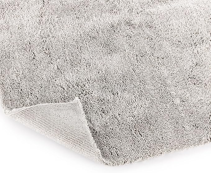 Creature Edgeless Auto Detailing Towels; Professional 70/30 Blend, Dual-Pile Plush Microfiber, Buffing & Polishing, 420gsm - 16in x 16in - Ice Grey - 10-Pack