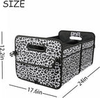 AOKJOY Car Trunk Organizer Car Storage Organizer Collapsible Multi Compartment Car Organizer Adjustable Straps Car Organizer for SUV(Cow)