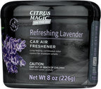 On The Go Odor Absorbing Solid Car Air Freshener, Refreshing Lavender, 8-Ounce, Pack of 1