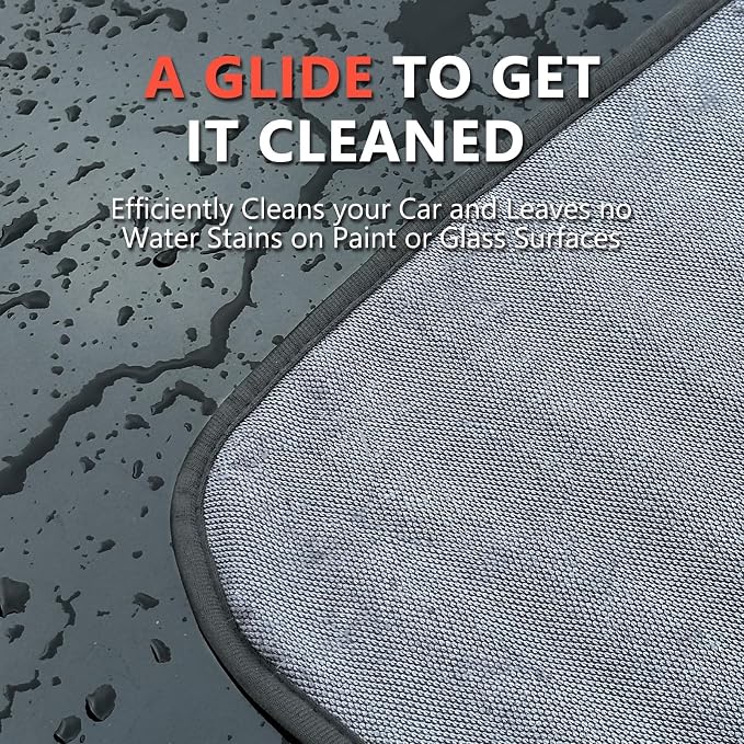 Microfiber Towels for Cars Drying Towels Car Detailing 35"x 24" Extra Large Ultra Absorbent for Cars and Trucks, Without Streaks, Scratches, or Water Spots (2 Pack Gray)