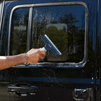 All-Purpose Window Squeegee with Handle for Car Windshield, Shower, Glass, Mirror Cleaning, Silicone Rubber Blade, Streak-Free Results, Lightweight, Black, 8-inch