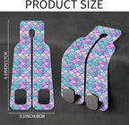 Car Headrest Purse Hanger Watercolor Mermaid Fish Scale 1 Pack Bag Purse Holder for Car Premium Leather Double Metal Hook for Handbags, Grocery Bags and Phones