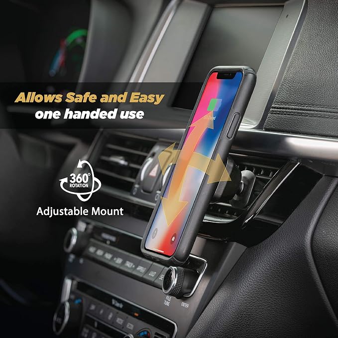 MagicMount Select Magnetic Phone Holder for Car Vent, Strong Magnet Phone Mount with 360° Rotation for Secure Hands Free Use, Car Mount for iPhone and Android, Not MagSafe Compatible