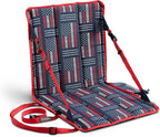 Heated Stadium Seat, Foldable, Lightweight with Carrying Strap, Foam Cushion for Comfort, Adjustable, Back Support, Multi-Functional Use As Stadium Seat or Seat Pad, Patriotic/Red