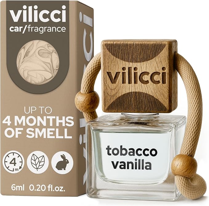 Tobacco Vanilla Car Air Freshener – Premium Auto Perfume & Car Diffuser | Sophisticated & Timeless Scent | Long-Lasting Up to 120 Days | Odor Eliminating | Vegan, Cruelty-Free Car Perfume