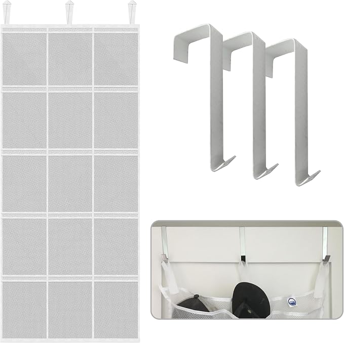 Large Mesh Over-the-Door Organizer, 15-Pocket Hanging Storage for Cruise & Home (24"x60"),Travel Essential for 2026-2027, Shoe & Bathroom Organizer for Closet, Cabin, or Behind-Door Storage