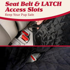 Dog Car Seat Cover for Back Seat - 100% Waterproof Dog Hammock - Padded Headrest and Mesh Window - Passenger Compatible Rear Car Seat Cover - Fits Trucks, SUVs, Cars