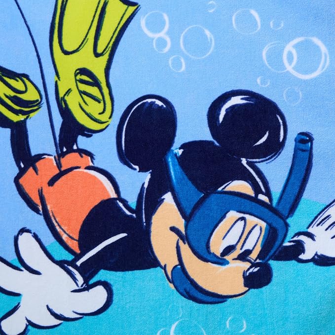 Store Official Mickey Beach Towel with Mickey Mouse Screen Art on Topside - Measures 29" x 58" - Soft & Absorbent for Pool or Beach - Bath Towels for Kids Who Love & Mickey
