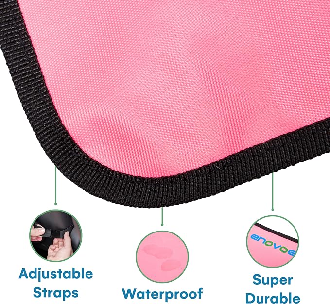 Kick Mats - Set of 2 - Back of Seat Protector for Kids Feet - Car Seat Back Protector - Shields from Dirt and Scuffs - Durable Material - 16.8x32.8inch - Pink - Kick Mats Back Seat Protector