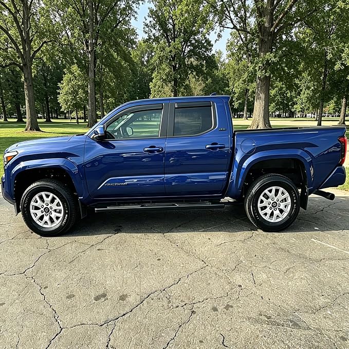 in-Channel Window Deflectors Visors Fit for Tacoma 2024-2026 Double Cab | Extra Durable Rain Guards, Window Visors Vent Sun Shades, Truck Accessories Dark Smoke 4pcs