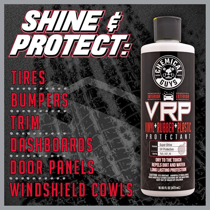 TVD_107_16 VRP Vinyl, Rubber and Plastic Non-Greasy Dry-to-the-Touch Long Lasting Super Shine Dressing for Tires, Trim and More, Safe for Cars, Trucks, SUVs, RVs & More, 16 fl oz