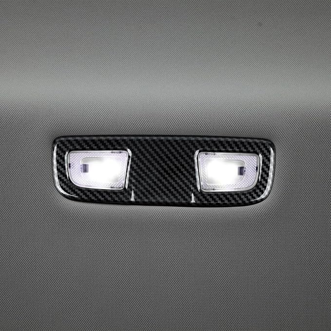 Car ABS Rear Roof Reading Light Lamp Trim Carbon Fiber Interior Decal for 2019-2025 Chevy Silverado | for GMC Sierra 1500 2500 3500 HD 2019-2021 Accessories