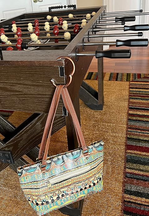 Bag Hanger Collection, The Ring that Opens into a Hook, Auto Closes | Holds 15 kg, Needs only 10mm to Hang a Hand Bag, Easy to Use with One Hand, The Instant Bag Hanger, 3 yr Warranty