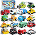 18 Pcs Pull Back City Cars and Trucks Toy Vehicles Set, Friction Powered Mini Cars Toys for Toddlers, Party Favors for Kids 3-5, Birthday Gifts for Boys and Girls, Goodie Bag Stuffers