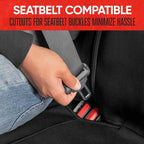 SpillGuard Waterproof Rear Split Bench Seat Covers for Trucks Rear Seat Cover Only - Black Car Seat Covers, Back Seat Covers Only - Durable Neoprene Spill Resistant for Kids & Dogs