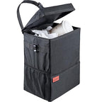 Car Trash Can, 3.5 Gallon Capacity, Black Color, Manual-Lift Opening Mechanism