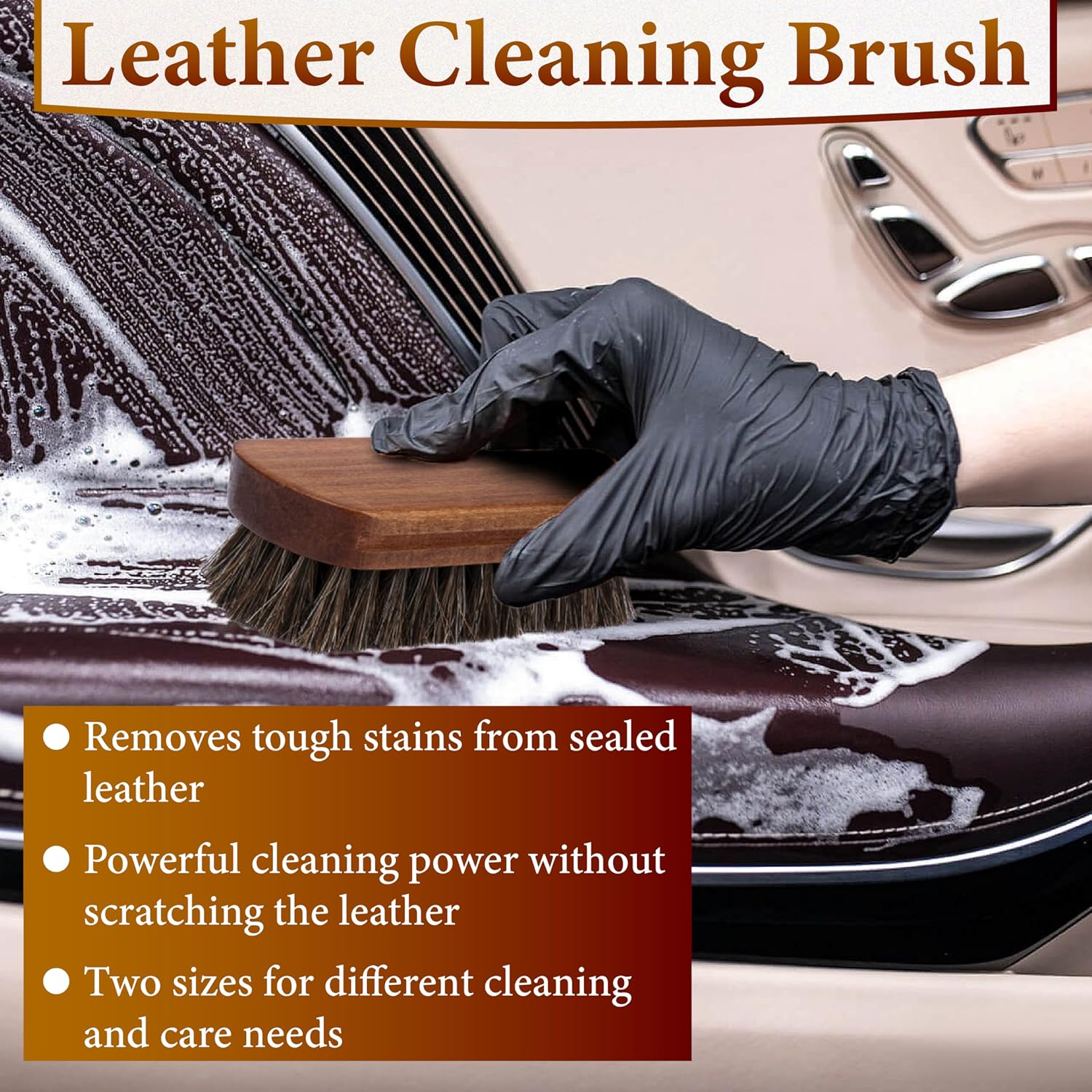 Interior Detailing Brushes (2-Pack) — Soft Horsehair Cleaning Set