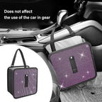 Foldable Car Trash Cans with Rhinestone,Bling Car Trash Bin for Seat Organizer & Decorations,Universal Bling Auto Accessories Vehicle Trash Can for Most Vehicles,SUVs,Trucks (Pink)