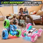 Upgraded RC Car for Kids, 360° Rotating Double Sided Stunt Vehicle with Headlights, 2.4GHz 4WD Remote Control Car, USB-C Rechargeable Electric Toy, Birthday for Boys & Girls