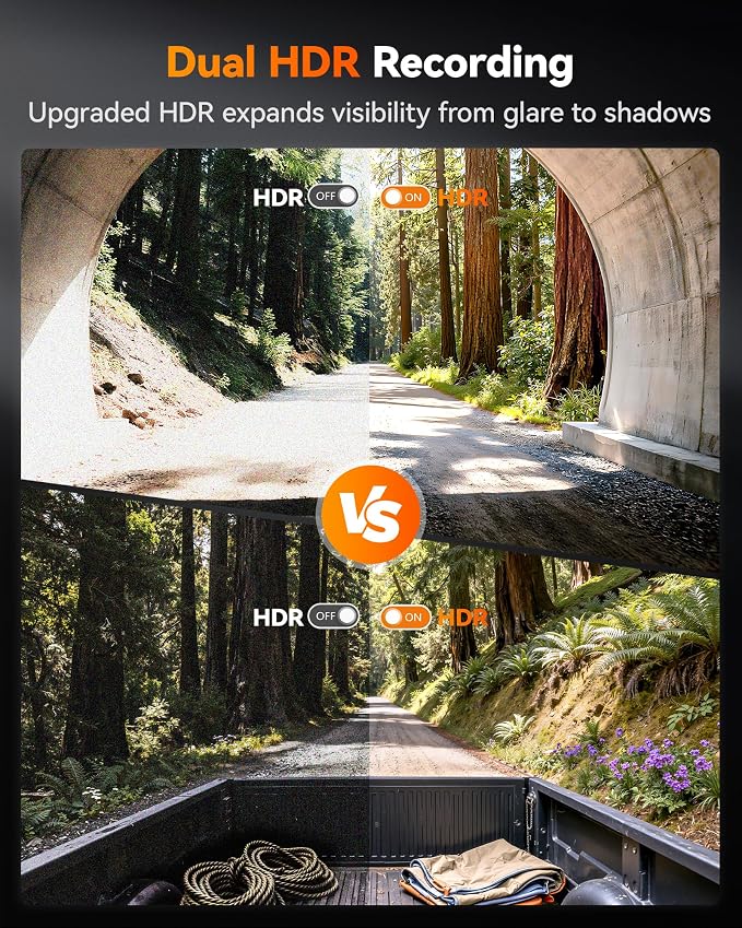 X5 Duo 4K+2.5K Dash Cam Anti-Shake, 8MP STARVIS 2 IMX678 IMX675, Dual Car Camera Front and Rear, 5.8GHz Wi-Fi GPS, Included 64GB Card, Voice Control, Touch Screen, Parking Mode