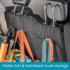Unbreakable Car Bag Hooks - Large Car Seat Hooks for Purse, Backpack, Coats, Hats and Heavy Bags up to 40 lbs - Secure Attachment Fits All Headrest Posts, 6-Pack
