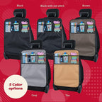 Heavy Duty Kick Mats (2 Pk) - Back Seat Protector, Sag Proof, Waterproof, Car Back Seat Cover for Kids Who Make Big Messes, 3 Reinforced Storage Pockets, Premium Oxford Fabric (Tan)
