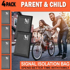 4 Faraday Bag Anti-Tracking GPS RFID Car Key Signal Blocker Wallet Shielding Pouch Protective Case for Cell Phone Car Key FOB, Data Privacy, Electronic Device Security (4 PACK - GRAY)
