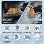 Premium Cooling Dog Car Seat Mat for Medium-to-Large Dogs, Breathable Dog Car Mat for Back Seat Travel, Cool-to-Touch Washable Pet Travel Lounge with Supportive Bolster