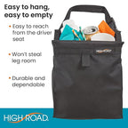 TrashStash Hanging Car Garbage Bag with Push-Close Lid and Waterproof Bin for Car, SUV and Truck Seat Backs - Holds 3 Gallons of Car Trash (Black)
