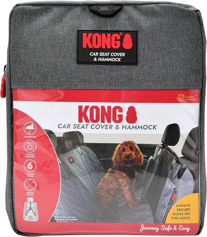 Dog Car Seat Cover & Hammock 2-in-1 for Cars & SUV’s - Seat Protector Against Pet Fur & Dirt - Waterproof & Non-Slip with Mesh Visibility Window
