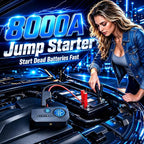 8000A Jump Starter with Air Compressor, Portable Tire Inflator, German-Tech Fast-Charging Power Bank Car Battery Booster for Car Owners Camping, Road Trips, Family Safety & Gift Giving (A3)