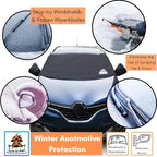 Car Windshield and Side Mirrors Cover for Ice and Snow | All-Weather Protection | PVC Coated Polyester | Fits Cars, SUVs, Small Trucks | Quick Install | Includes Storage Bag | 61" x 41"