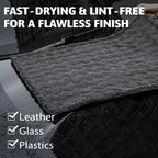 1000GSM Car Drying Towel 18"x24", Edgeless Double Twist Pile, Ultra Absorbent Microfiber Towel, Scratch-Free Lint-Free Streak-Free for Auto Detailing & Car Wash – Check Silver&Grey