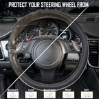 Diamond Black Leather Steering Wheel Cover, with Bling Crystal Rhinestones Universal Fit 14" 1/2-15" Crystal Glitter for Women Sparkle Girl Fit Suvs,Vans,Sedans,Cars,Trucks, White Diamond
