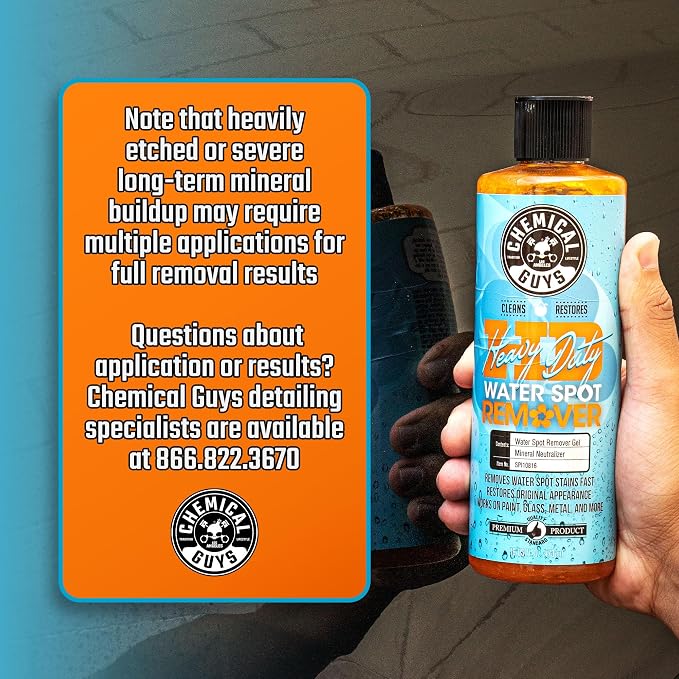 Heavy Duty Water Spot Remover Gel for Paint, Glass, and Metal - Mineral and Water Spot Remover for Cars, Trucks, Motorcycles, RVs & More - 16 oz (2 pack)