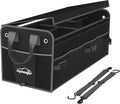 Car Trunk Organizer with Lid & Adjustable Multi Compartment for SUV | with Side Pockets and Securing Straps, Foldable