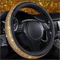 Rhinestones Diamond Bling Steering Wheel Cover, Universal Fit for SUV,Vans,Sedan,Car,Truck 14.5-15inch Universal Fit (Golden) Crystal Glitter for Women Sparkle Girly Sparkling Gold Shining