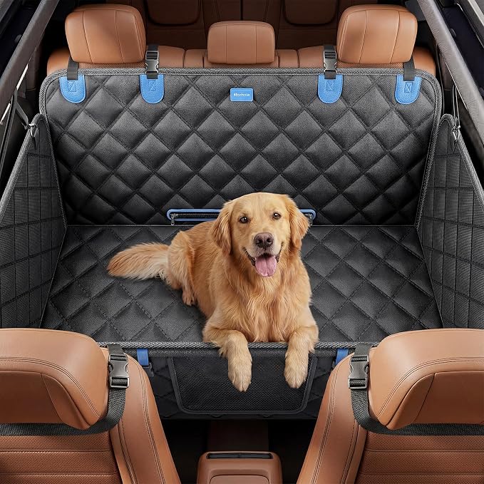 Truck Dog Seat Cover for Backseat, [Ultimate Safe, Comfort and Large Space] Waterproof 600D Heavy Duty Dog Car Hammock, Release Passenger Seats, Full-Size SUV/Truck, Large Dog Friendly, XL