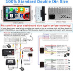 Double Din Car Stereo with Wireless Carplay and Wireless Android Auto,7 Inch Full HD Touchscreen Car Stereo Receivers Support Mirror Link,Bluetooth, Backup Camera,Steering Wheel,FM/USB/AUX/Subwoofer