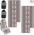Car Seat Towel Covers with Storage Bag, 63 x 32 Inch Universal Non Slip Waterproof Sweat Protector for Car Truck, Gym Swimming Running, Machine Washable(2 Pack,Tuscon Aztec)