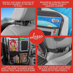 Kick Mats (2 Pack) - Car Seat Back Protectors, Premium Waterproof Fabric, Reinforced Corners to Prevent Sag, and 4 Mesh Pockets for Large Storage (Tan)
